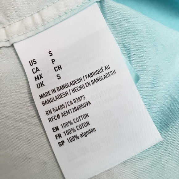 American Eagle Outfitters Dip-Dye Short-Sleeve Button-Up Shirt sz S - Picture 8 of 11